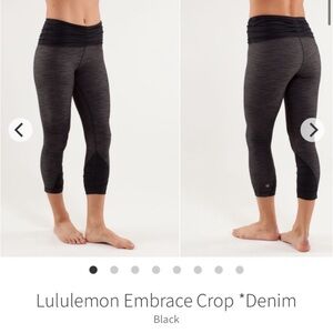 Lululemon Embrace Crop *Denim Black Capris - size 8